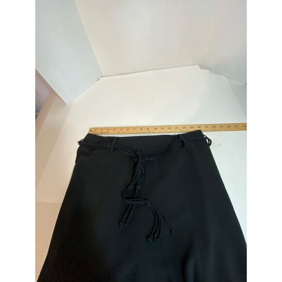 Scott Taylor Petite Fit & Flare Black Skirt Knotted Cord Belt Woman’s 12 NWT - Picture 8 of 10